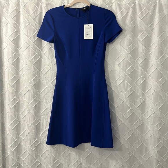 Theory modern seamed shift dress in cosmic blue - Picture 2 of 3